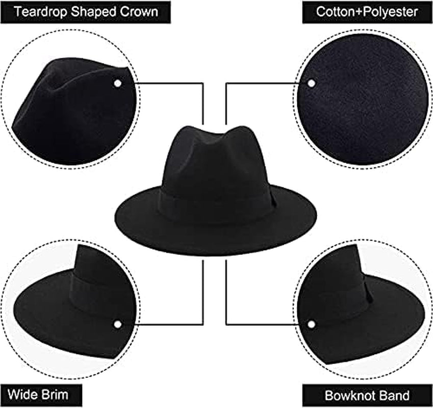 Wide Brim Fedora Hats for Women Dress Hats for Men Two Tone Panama Hat with Belt Buckle