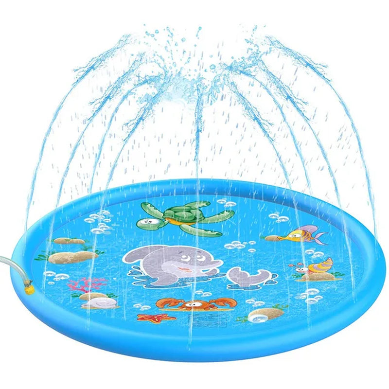 170*170Cm Summer Pet Swimming Pool Inflatable Water Sprinkler Pad Play Cooling Mat Outdoor Interactive Fountain Toy for Dogs