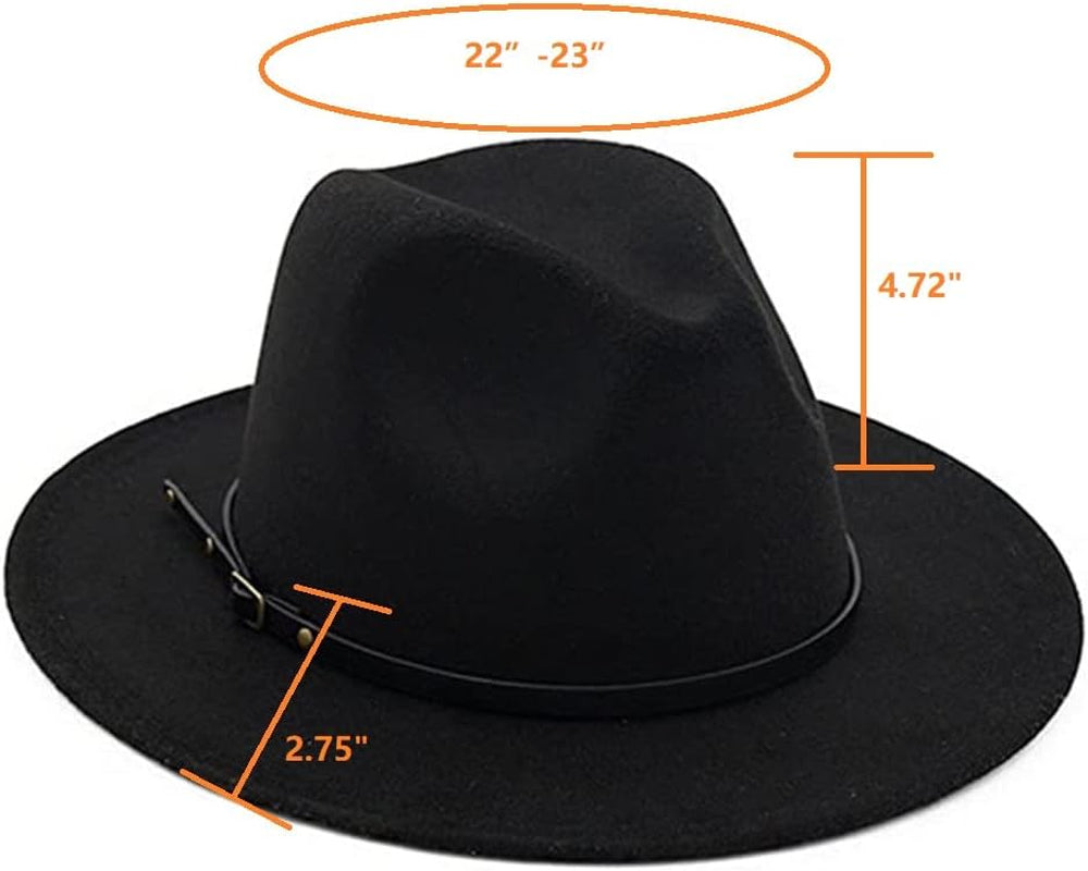 Wide Brim Fedora Hats for Women Dress Hats for Men Two Tone Panama Hat with Belt Buckle