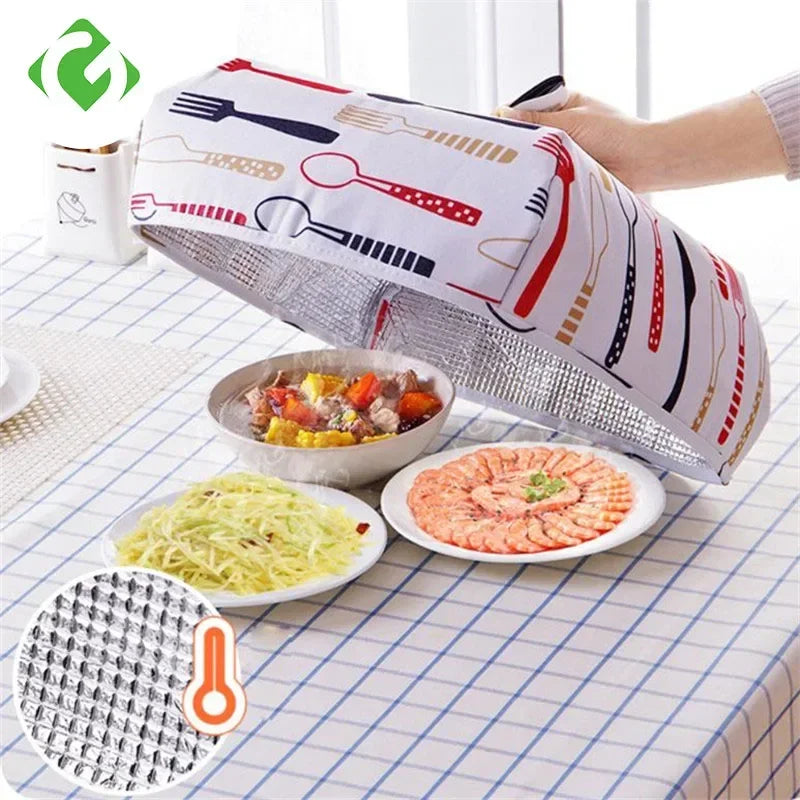 Portable Hot Aluminum Foil Food Cover Foldable Food Covers Keep Warm Dishes Insulation Kitchen Gadgets Accessories Random Color