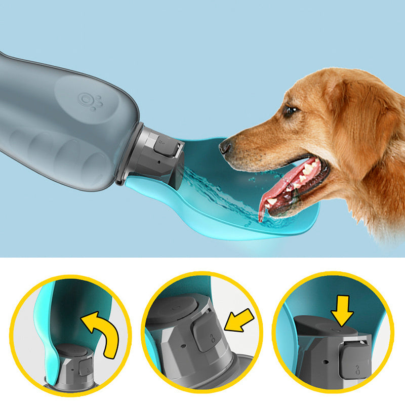 Dogs Water Bottle Portable High Capacity Leak proof Pet Foldable Drinking Bowl Golden Retriever Outdoor Walking Supplies Pet Products 800ml