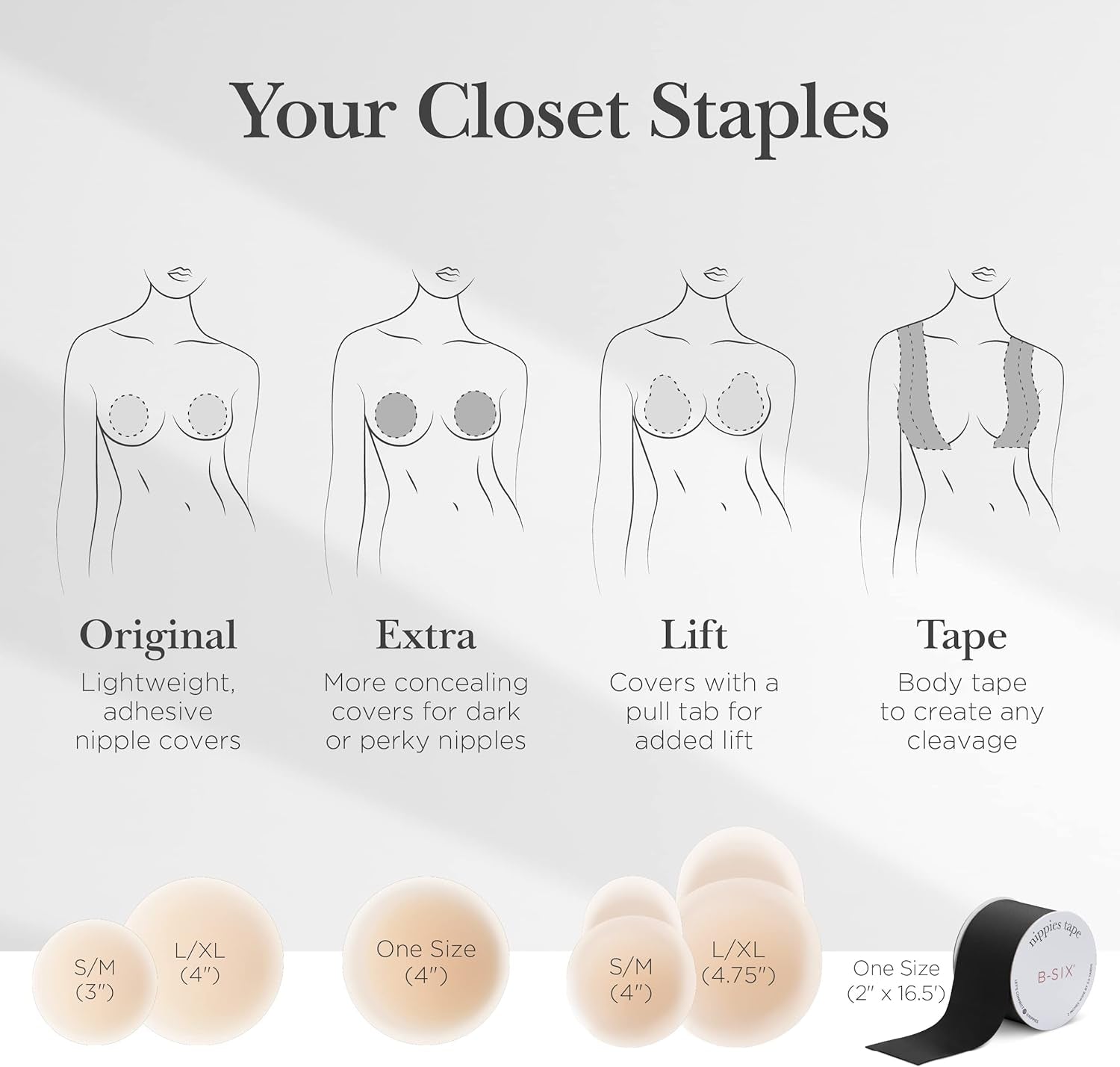 Nipple Cover - Sticky Adhesive Silicone Nipple Pasties - Reusable Pasty Nipple Covers for Women with Travel Box