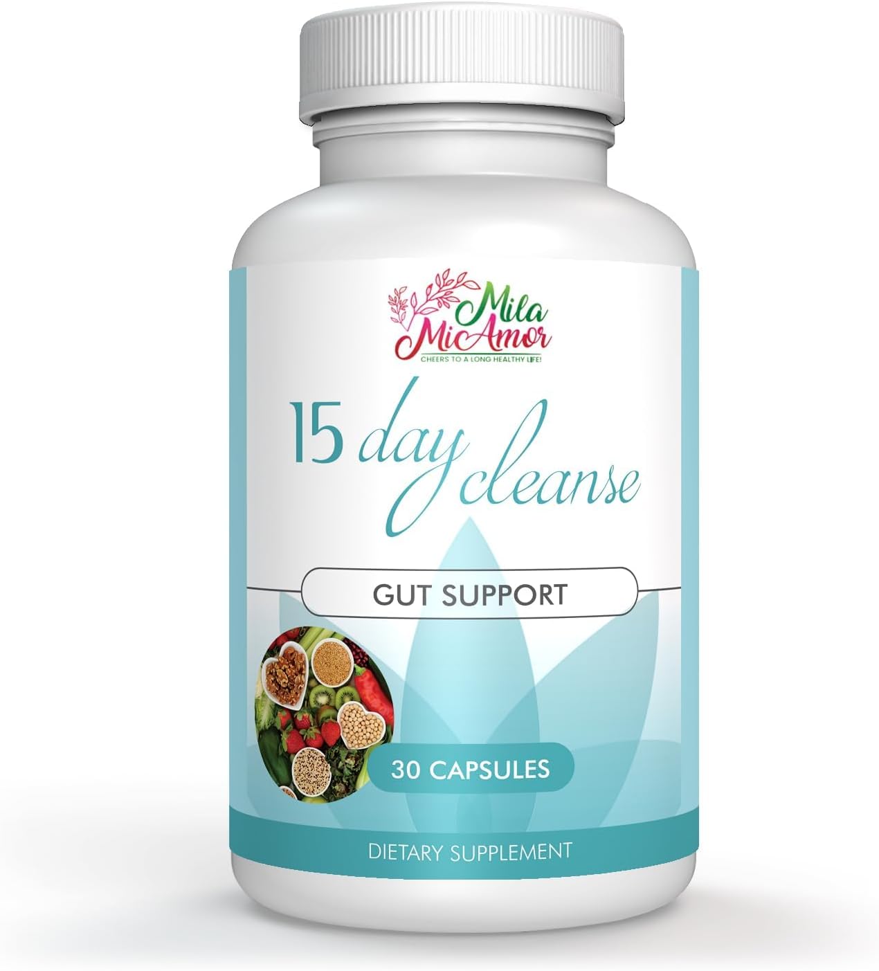 Milamiamor 15 Day Cleanse - Gut and Colon Support - Advanced Gut Cleanse Detox for Women & Men with Senna, Cascara Sagrada & Psyllium Husk - Non-Gmo - Made in USA - 30 Capsules