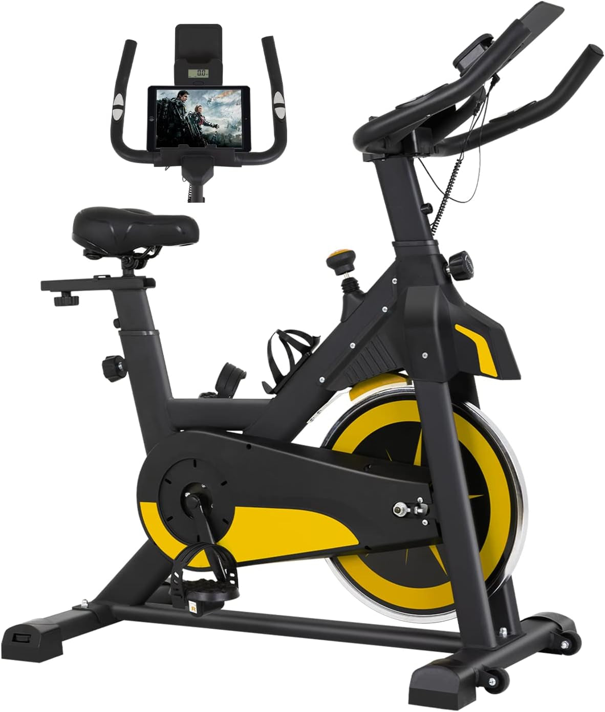 Exercise Bike Indoor Cycling Bike Stationary,Fitness Training Bike with Comfortable Seat Cushion,Lcd Monitor Workout Bike