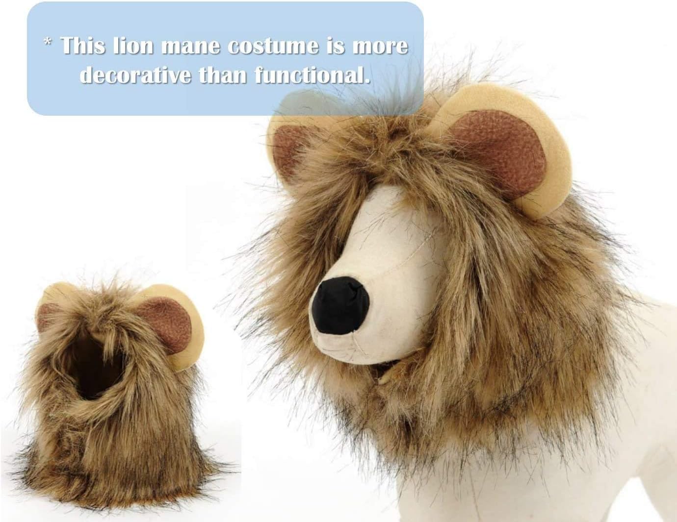 Cat Lion Mane Halloween Pet Costume Kitten Outfits Party Dress up Apparel Kitty and Cat Costumes (Cat Lion Mane)