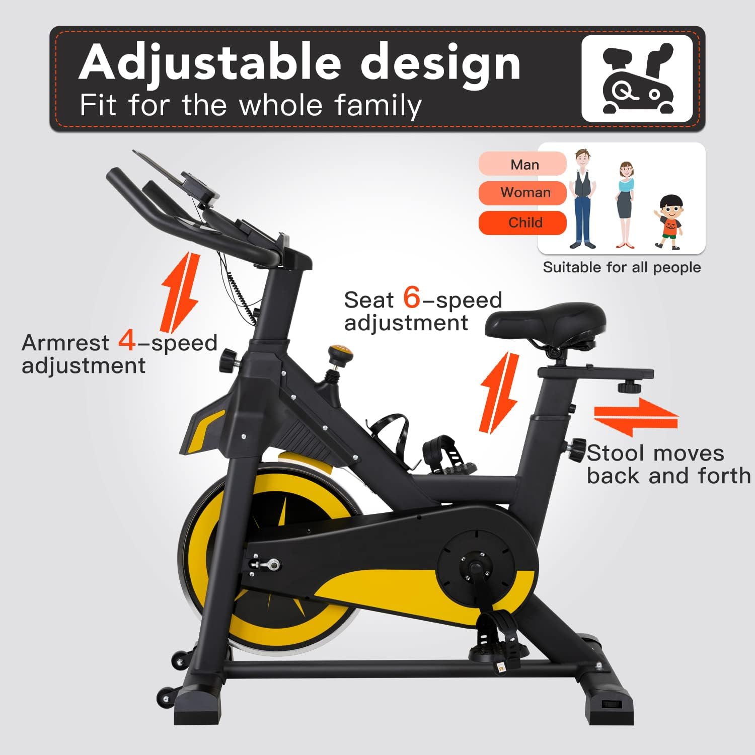 Exercise Bike Indoor Cycling Bike Stationary,Fitness Training Bike with Comfortable Seat Cushion,Lcd Monitor Workout Bike