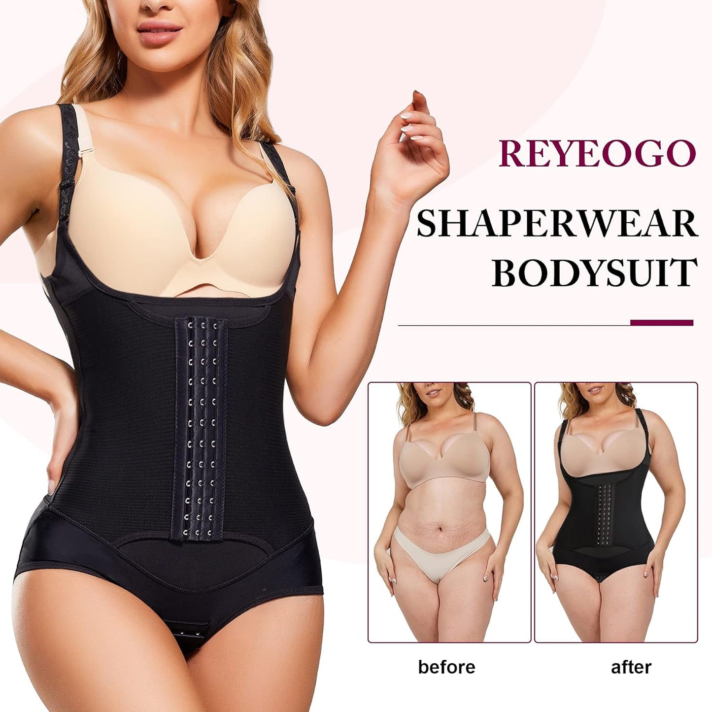 Waist Trainer for Women Shapewear Bodysuits Firm Body Shaper Butt Lifter Tummy Control Corset Slimming Girdles