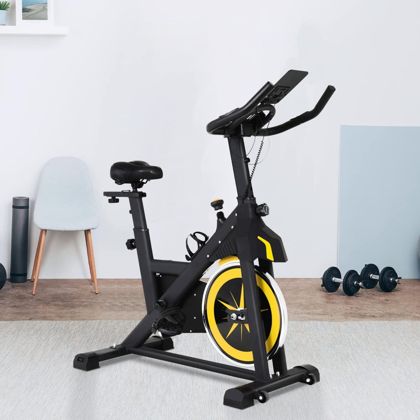 Exercise Bike Indoor Cycling Bike Stationary,Fitness Training Bike with Comfortable Seat Cushion,Lcd Monitor Workout Bike