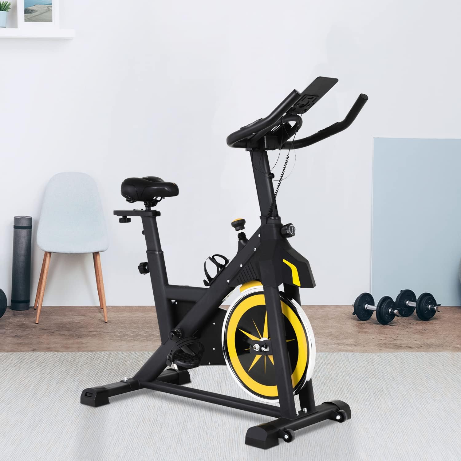 Exercise Bike Indoor Cycling Bike Stationary,Fitness Training Bike with Comfortable Seat Cushion,Lcd Monitor Workout Bike