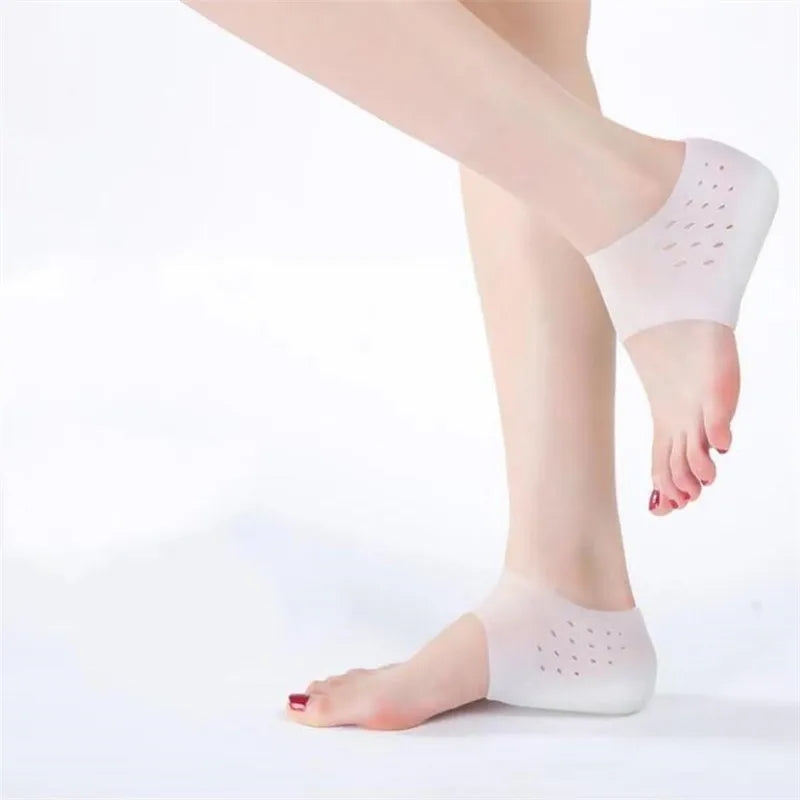 Invisible Height Increase Silicone Socks Gel Heel Pads Orthopedic Arch Support Heel Cushion Soles Insole Foot Massage Unisex