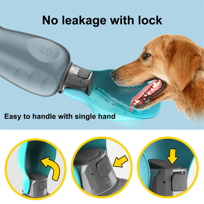 Dogs Water Bottle Portable High Capacity Leak proof Pet Foldable Drinking Bowl Golden Retriever Outdoor Walking Supplies Pet Products 800ml