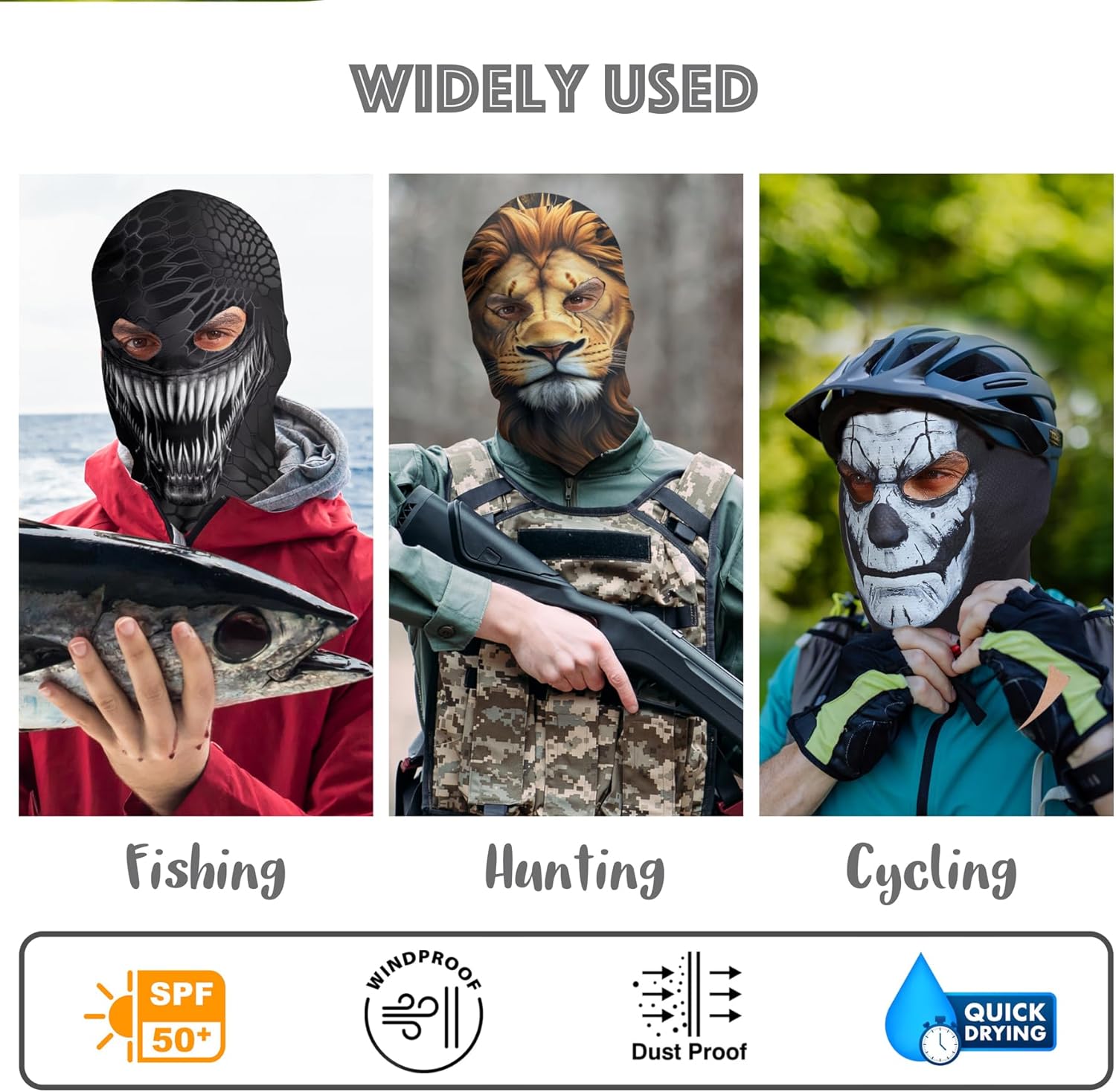 Animal Print Face Mask Men Women 2 Hole Animal Full Mask Motorcycle Cycling