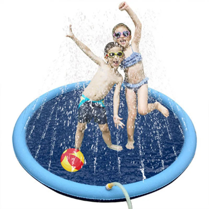 170*170Cm Summer Pet Swimming Pool Inflatable Water Sprinkler Pad Play Cooling Mat Outdoor Interactive Fountain Toy for Dogs