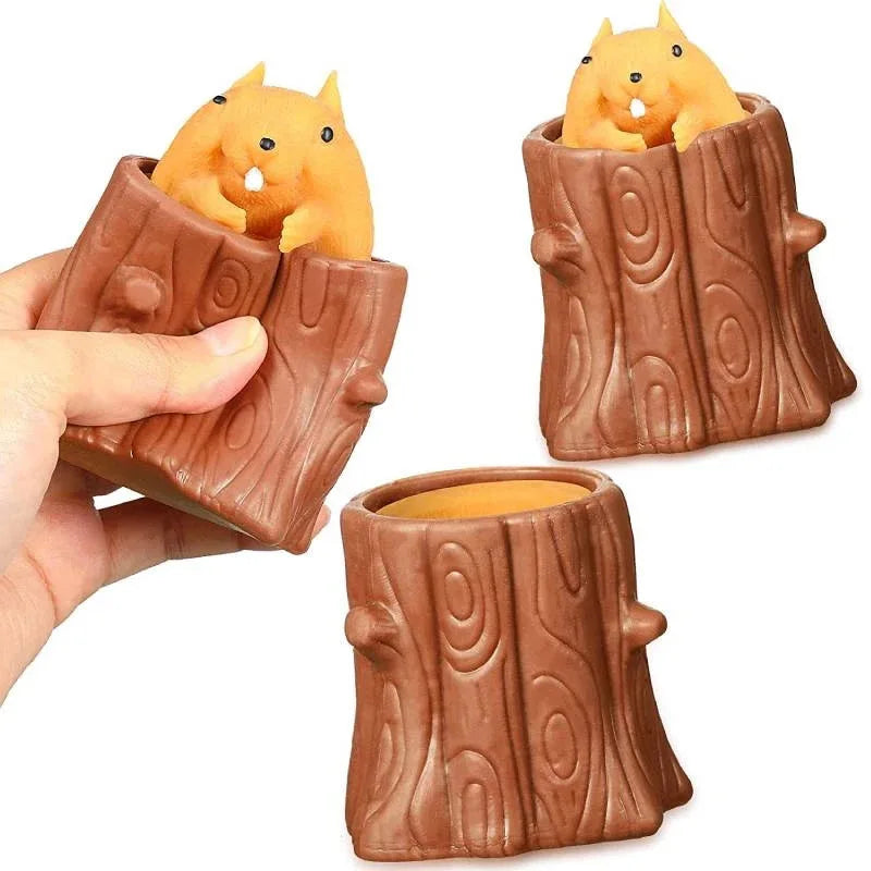 Squeezing Squirrel Cup Toys Cute Things Funny Gifts Stress Relief Decompression ADHD Autism Juguetes Antiestrés Ansiedad