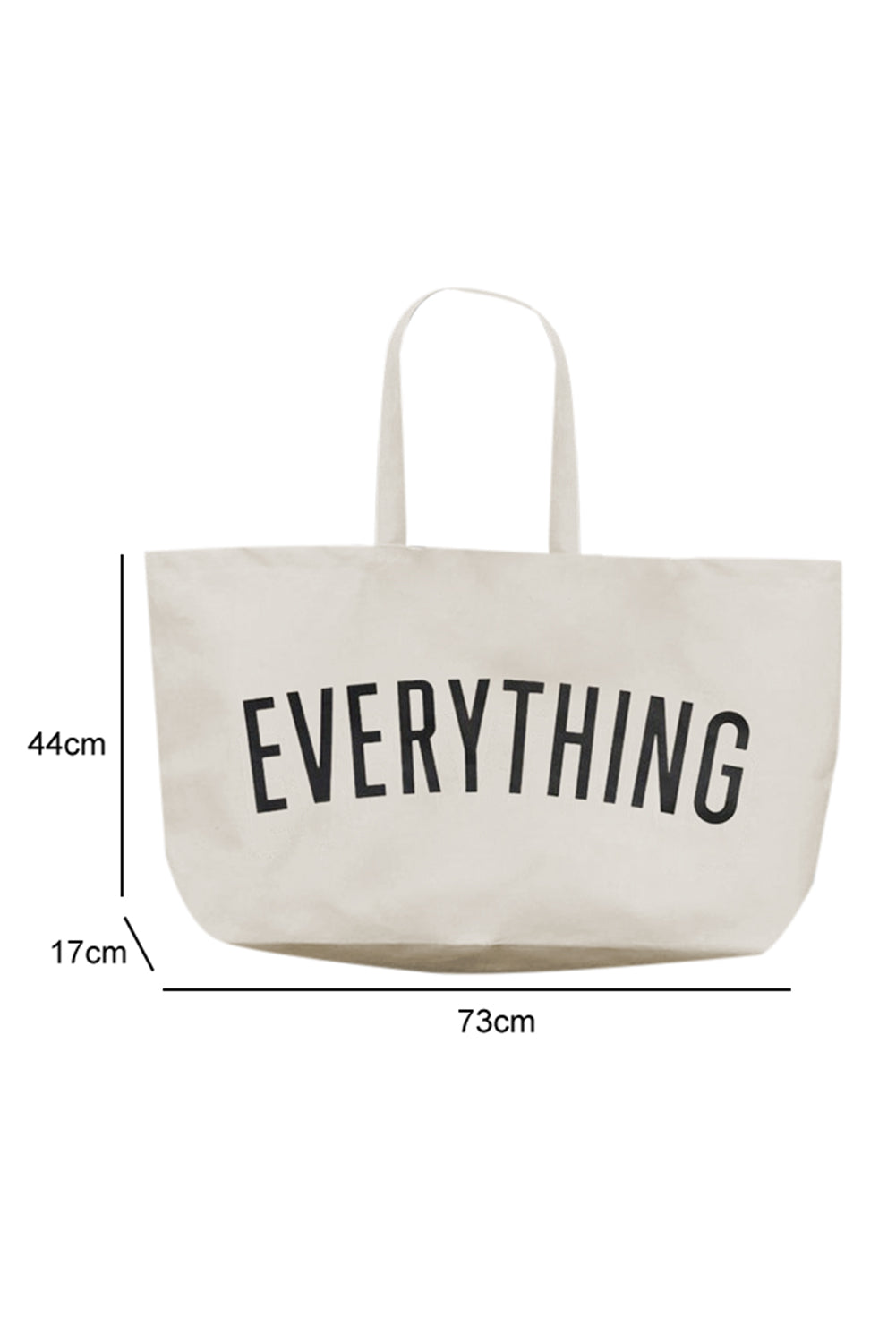 EVERYTHING Letter Print Large Canvas Tote Bag