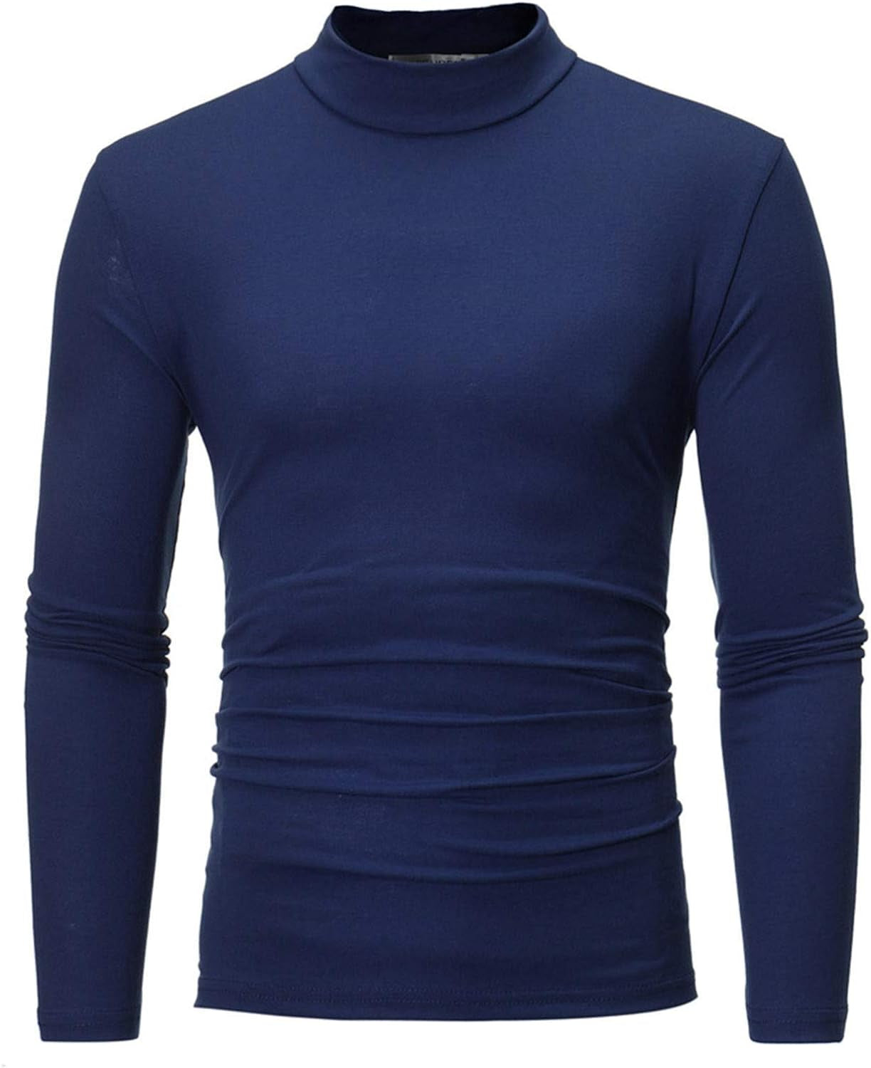 Turtleneck Compression Top for Men,Long Sleeve Basic Undershirt Stretch Slim Fit Workout T-Shirt