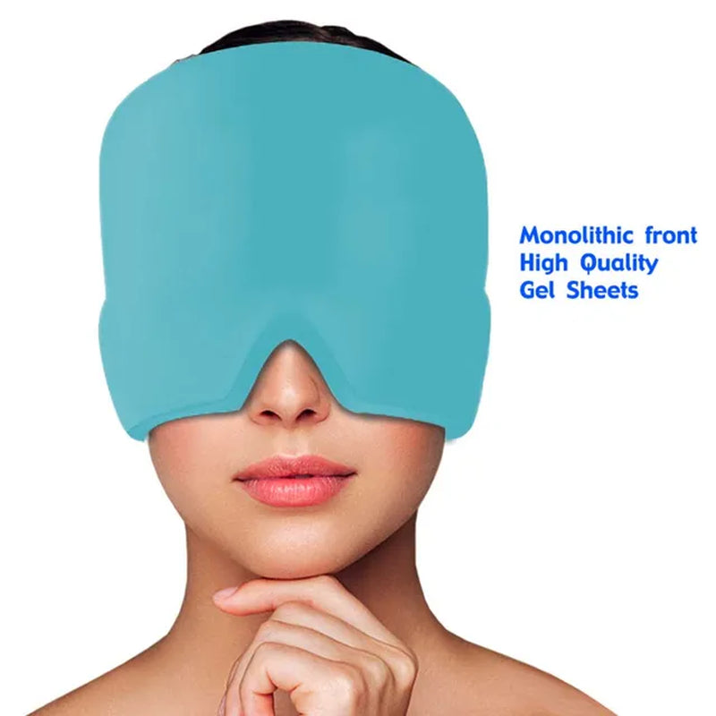 Migraine Relief Hathead Massager Gel Hot Cold Therapy Headache Migraine Relief Cap for Chemo,Sinus,Neck Wearable Therapy Wrap